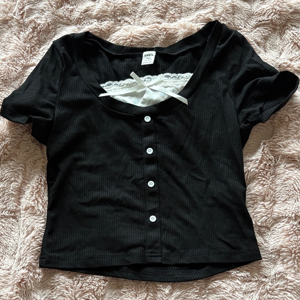 Black Button-Up Top